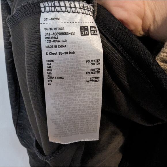 Uniqlo Hooded Zip Up Jacket Sweatshirt Marled Grey Size S - Picture 7 of 8